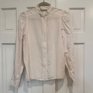 Ruffled Collar Button-Up Blouse